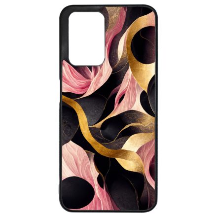 Aranyló fekete-pink márvány mintás Xiaomi Redmi 10 / Redmi 10 (2022) tok
