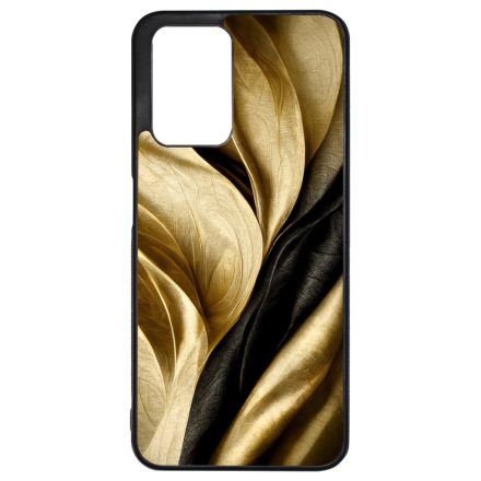 Fekete-arany mintás szatén hatású Art Xiaomi Redmi 10 / Redmi 10 (2022) tok
