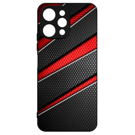 Piros fekete csíkos karbon mintás Xiaomi Redmi 12 4G tok