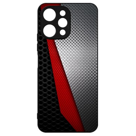 Metál SILVER piros karbon mintás Xiaomi Redmi 12 4G tok