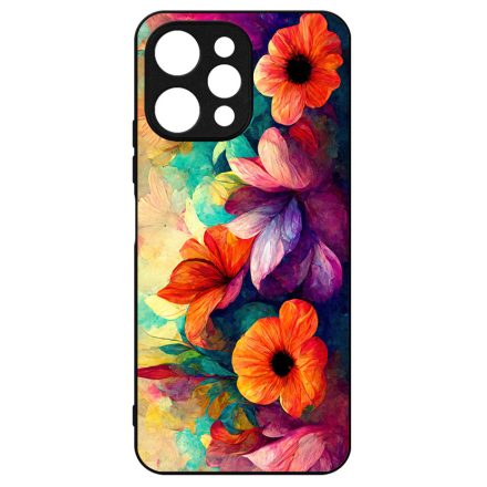 Festett hatású színes virágos Art Xiaomi Redmi 12 4G tok