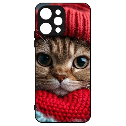 Cuki vörös cica piros sapkában Xiaomi Redmi 12 4G tok