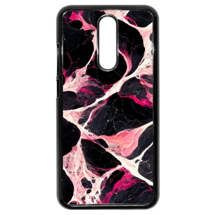 Különleges fekete-fehér és pink márvány mintás Xiaomi Redmi 8 tok