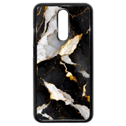 Különleges fekete-fehér és arany márvány mintás Xiaomi Redmi 8 tok