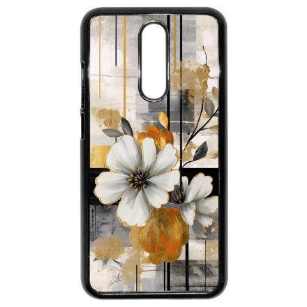 Különleges arany és fehér virágos absztrakt Art Xiaomi Redmi 8 tok