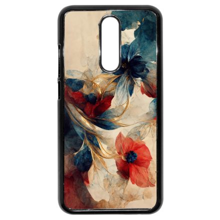 Gyönyörű piros-kék virágos Art Xiaomi Redmi 8 tok