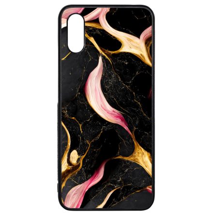 Különleges fekete-pink és arany márvány mintás Xiaomi Redmi 9A / Redmi 9AT tok