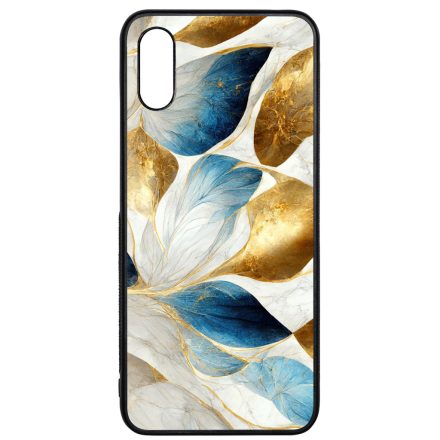 Csodaszép fehér-arany leveles márvány mintás Xiaomi Redmi 9A / Redmi 9AT tok