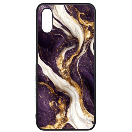 Szépséges lila-fehér és arany márvány mintás  Xiaomi Redmi 9A / Redmi 9AT tok