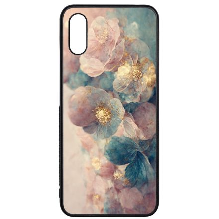 Pasztel rózsaszín és kék virágos Art Xiaomi Redmi 9A / Redmi 9AT tok