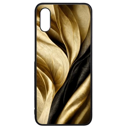 Fekete-arany mintás szatén hatású Art Xiaomi Redmi 9A / Redmi 9AT tok