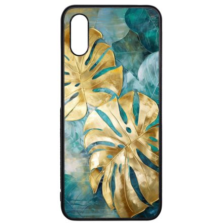 Gyönyörű kék aranyló levelek Art Xiaomi Redmi 9A / Redmi 9AT tok