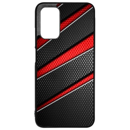 Piros fekete csíkos karbon mintás Xiaomi Redmi 9T tok