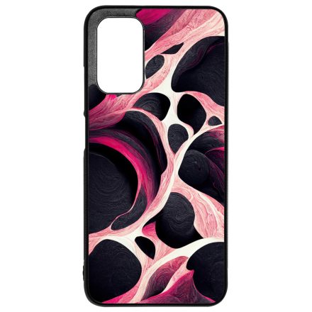Gyönyörű fekete-fehér és pink márvány mintás Xiaomi Redmi 9T tok
