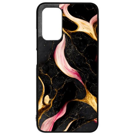 Különleges fekete-pink és arany márvány mintás Xiaomi Redmi 9T tok