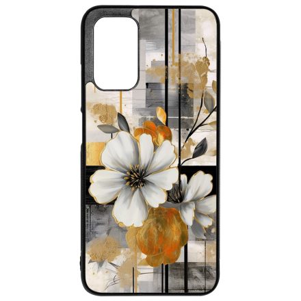 Különleges arany és fehér virágos absztrakt Art Xiaomi Redmi 9T tok