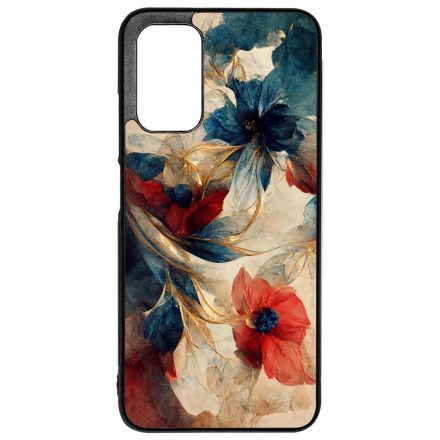 Gyönyörű piros-kék virágos Art Xiaomi Redmi 9T tok