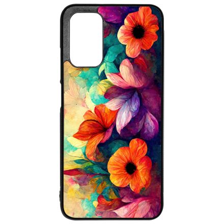 Festett hatású színes virágos Art Xiaomi Redmi 9T tok