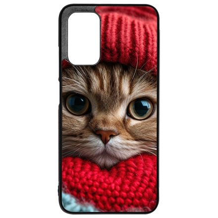 Cuki vörös cica piros sapkában Xiaomi Redmi 9T tok