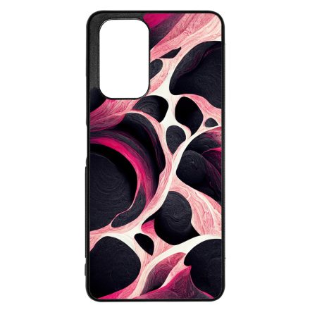 Gyönyörű fekete-fehér és pink márvány mintás Xiaomi Redmi Note 11 tok