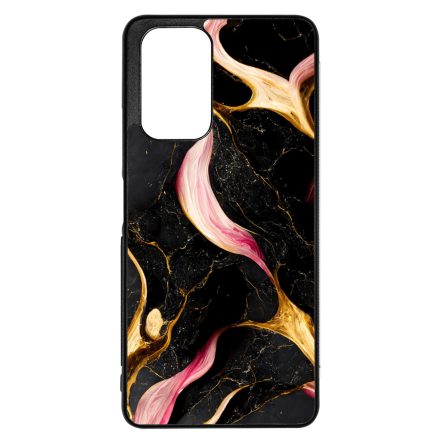 Különleges fekete-pink és arany márvány mintás Xiaomi Redmi Note 11 tok