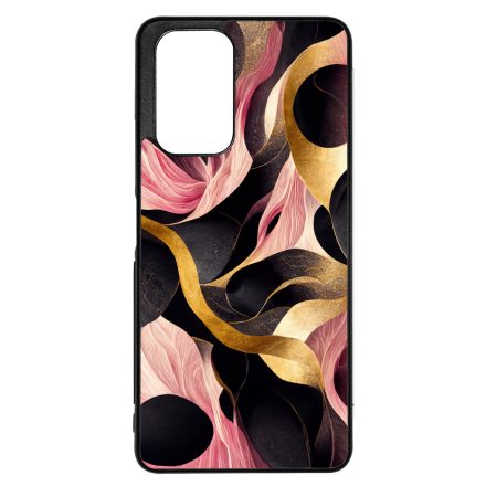 Aranyló fekete-pink márvány mintás Xiaomi Redmi Note 11 tok