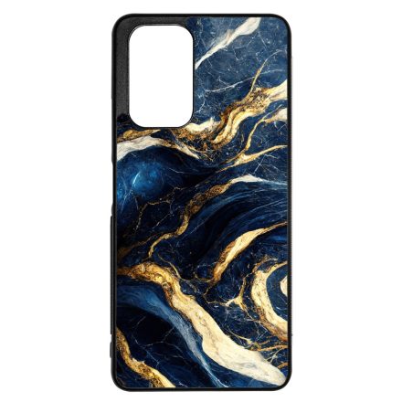 Gyönyörű kék és arany márvány mintás Xiaomi Redmi Note 11 tok