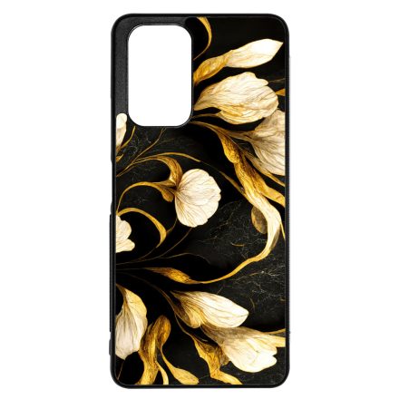 Fekete-arany kála szatén hatású Art Xiaomi Redmi Note 11 tok