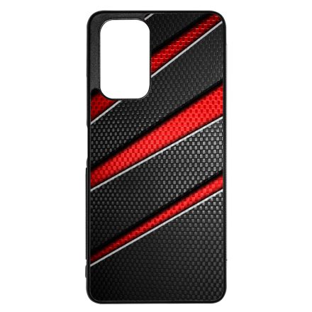 Piros fekete csíkos karbon mintás Xiaomi Redmi Note 12 Pro 5G tok