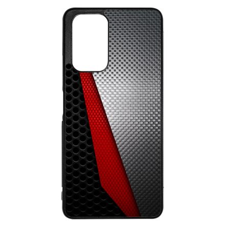 Metál SILVER piros karbon mintás Xiaomi Redmi Note 12 Pro 5G tok