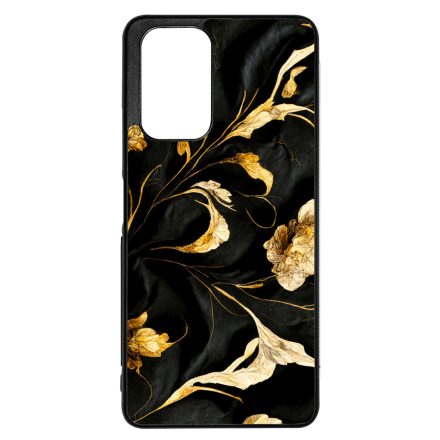 Szatén fekete-arany virág mintás Art Xiaomi Redmi Note 12s tok