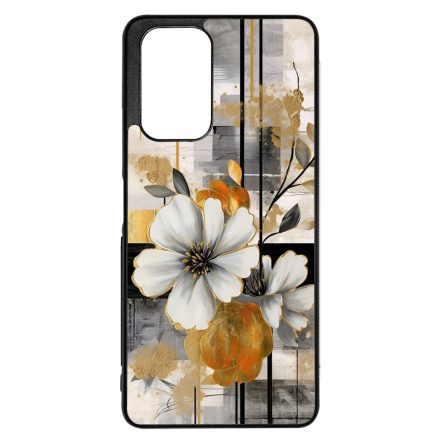 Különleges arany és fehér virágos absztrakt Art Xiaomi Redmi Note 12s tok